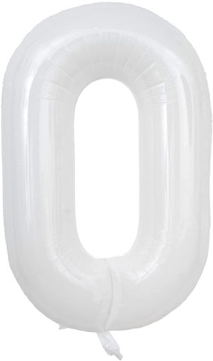 Picture of FOIL BALLOON NUMBER 0 WHITE 40 INCH